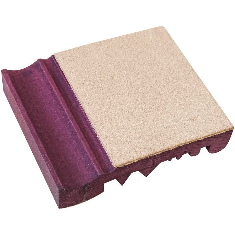 Flexcut Slipstrop flat leather strop side, reverse of profiled honing side.
