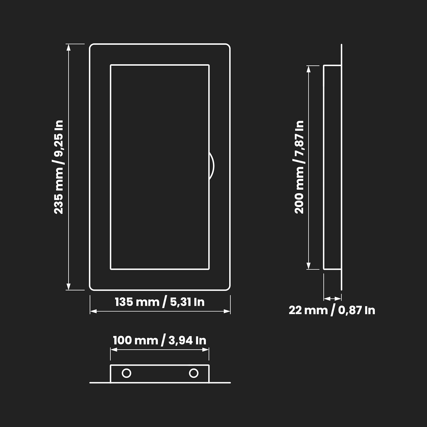 Awenta 100 x 200mm Plastic Access Panel Door - White Opening Flap Cover Plate