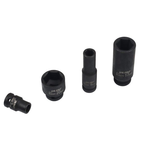 US PRO 7595 32 Piece 3/8" Drive Deep & Shallow Impact Socket Set 7-22mm