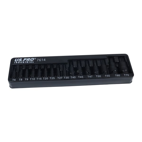 US PRO INDUSTRIAL 7614 16 Piece Impact Star Bit Socket Set 1/4" 3/8" 1/2" Drive