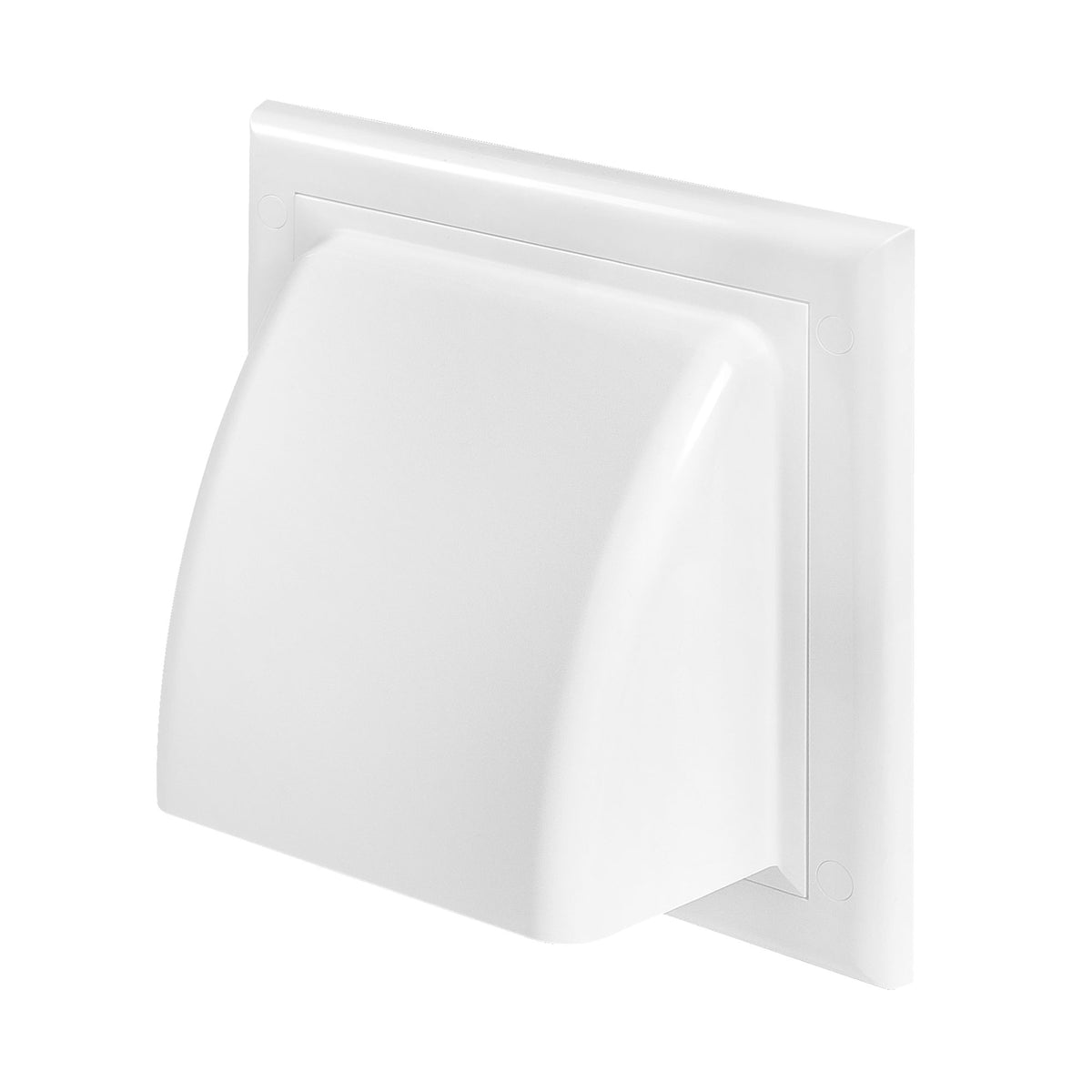 Awenta white ABS plastic exhaust vent cover with hood, 100mm.