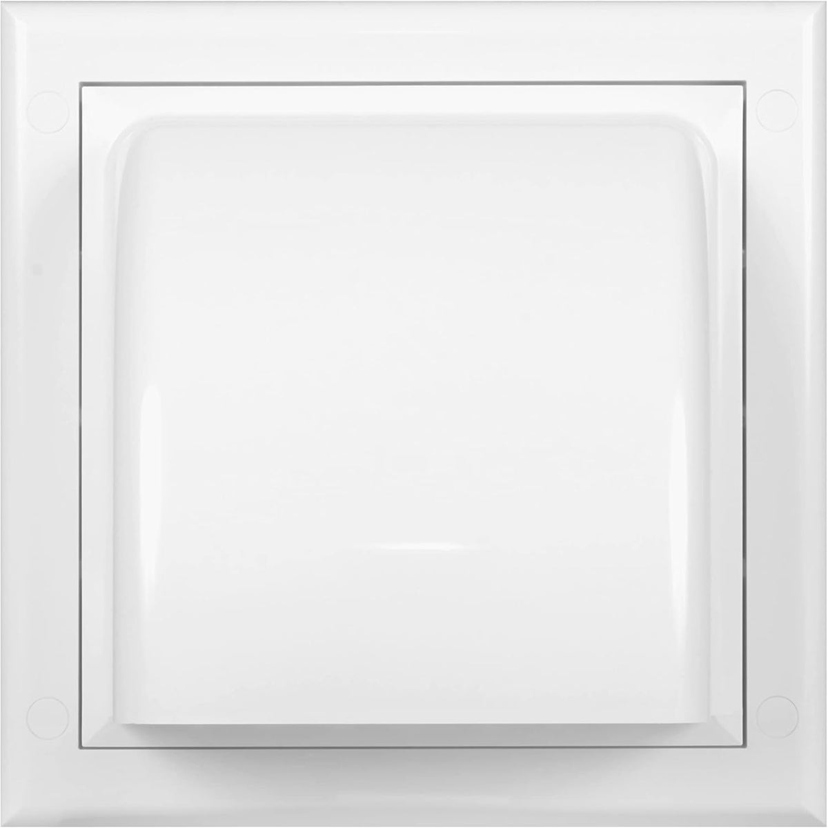 Awenta white ABS plastic exhaust vent cover, front view.