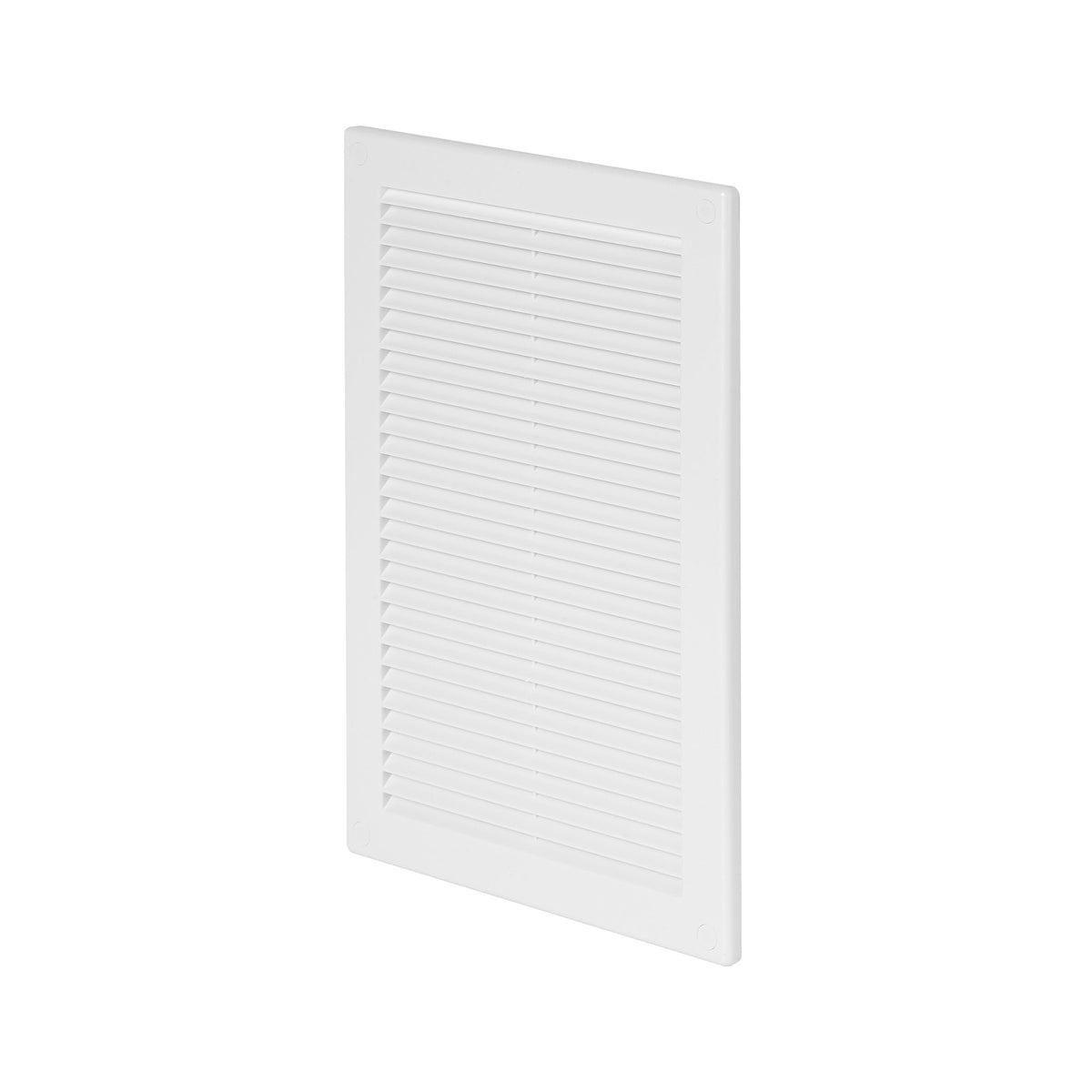 Awenta white plastic air vent grille cover with louvre slats, 200 x 300mm.