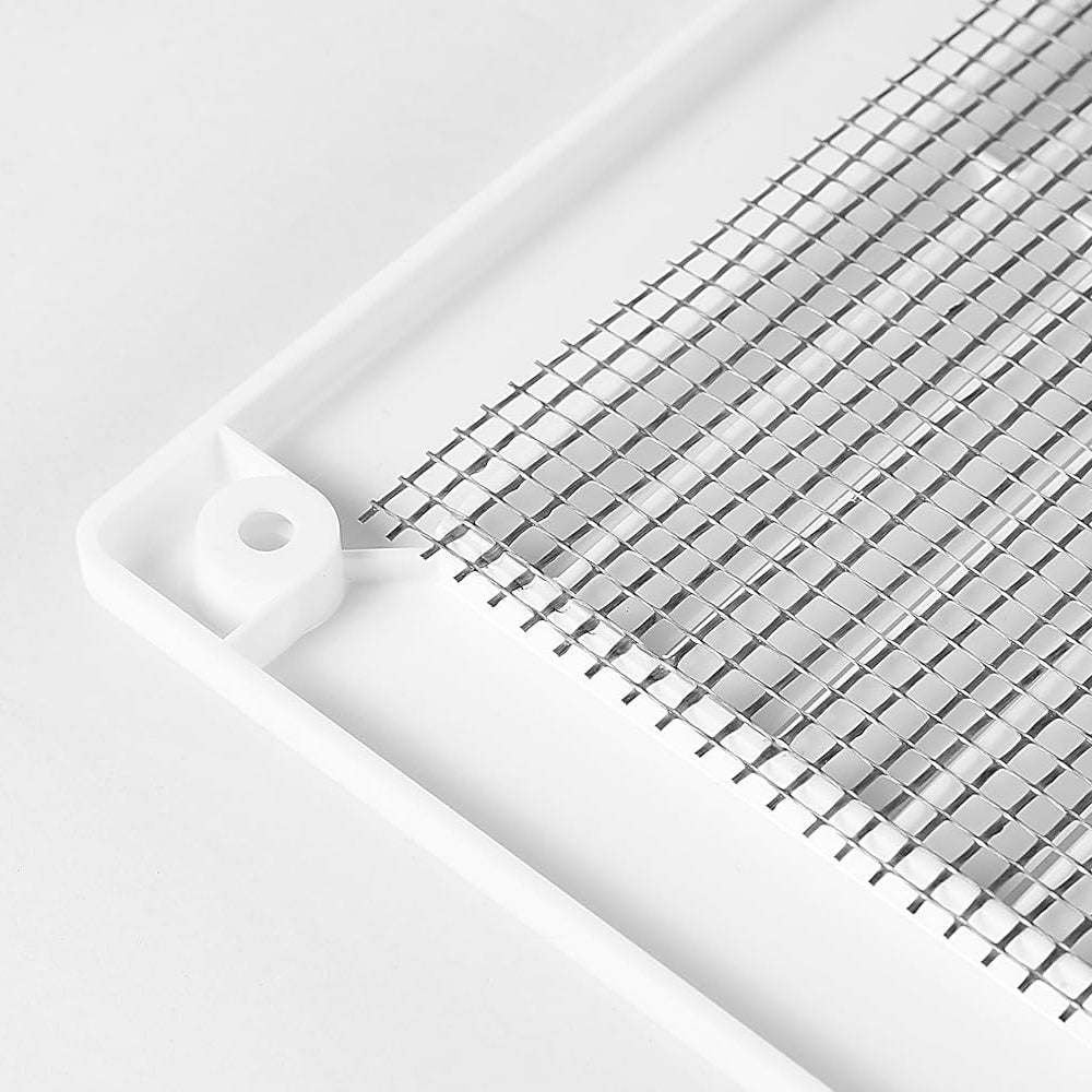 Close-up of Awenta air vent grille reverse side showing insect mesh weave.