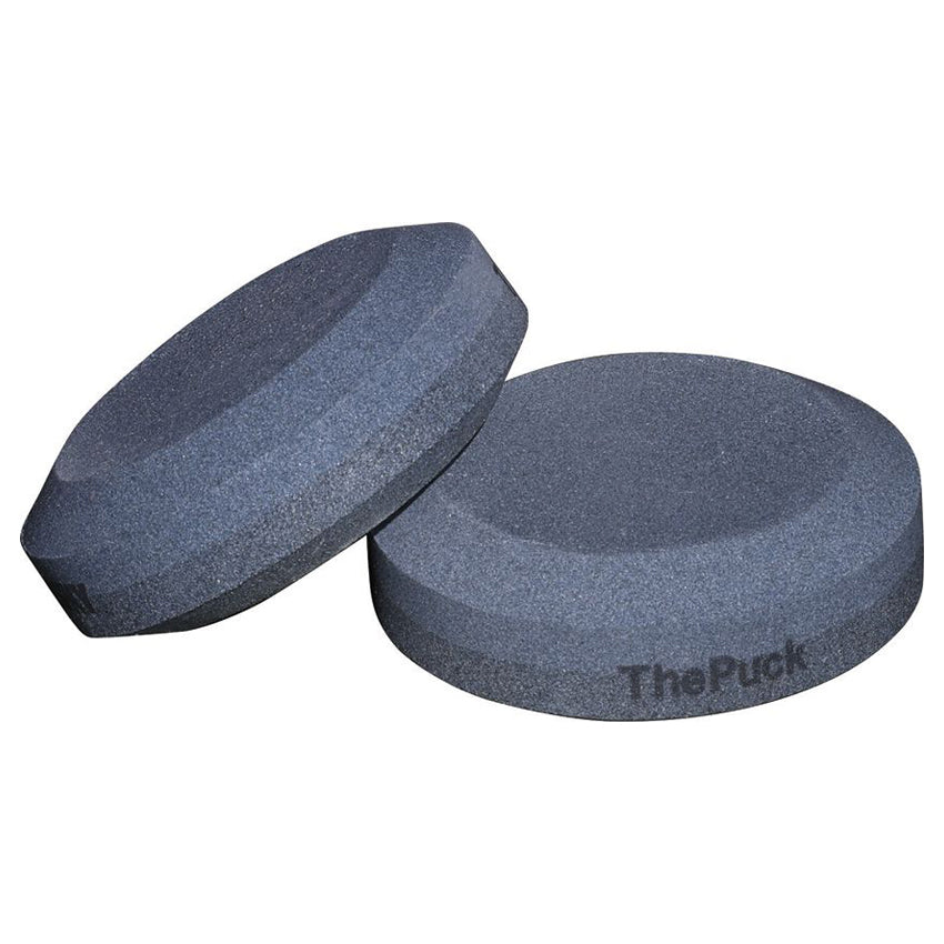 Lansky The Puck dual grit sharpening stone, two units stacked together.