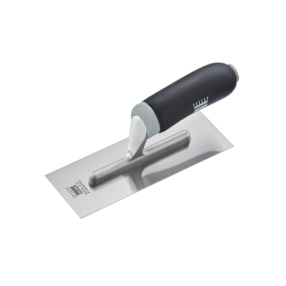 Ragni carbon steel small trowel with soft grip handle, 8in x 3in.