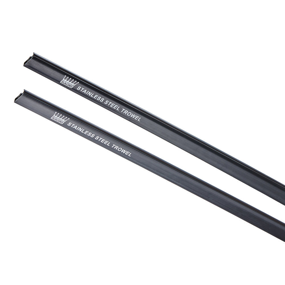 Two Ragni black plastic trowel blade edge protectors displayed side by side, 457mm (18in).