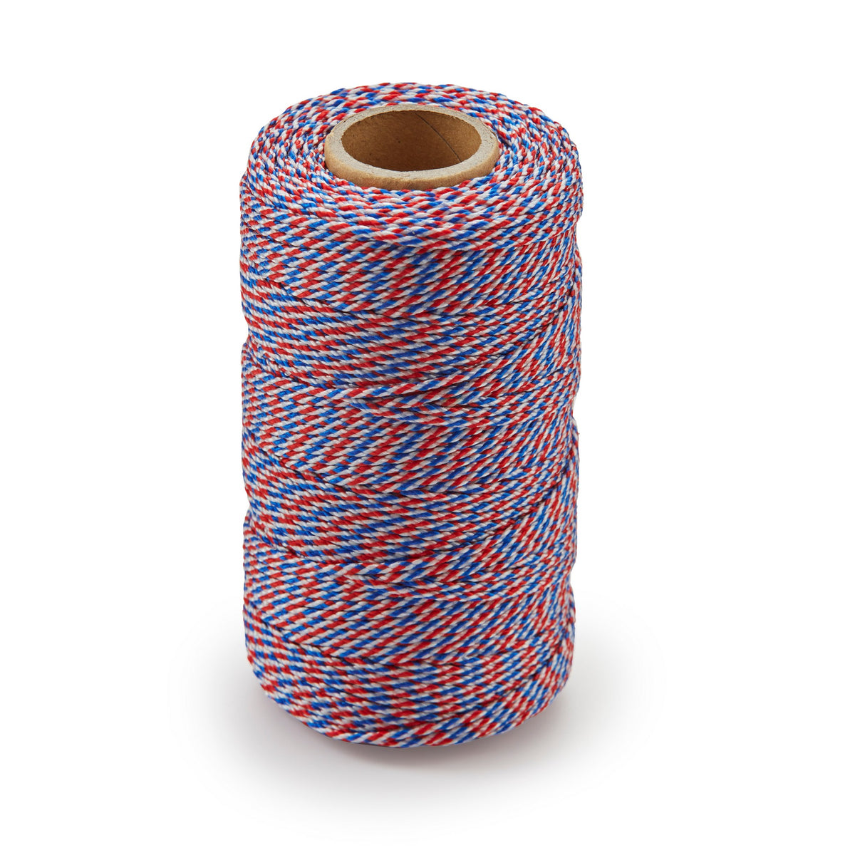 Ragni red, white, and blue three-colour bonded braided nylon brick line spool, 100m.